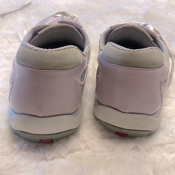 PRADA women’s America’s Cup sneakers leather mesh paneled low top lavender eu40 - Picture 10 of 16